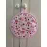 Manique ronde fleur rose