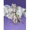 Lacet blanc à motif floral