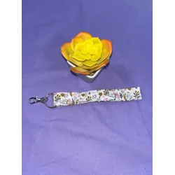 Porte-clés dragonne motif floral