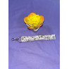 Porte-clés dragonne motif floral