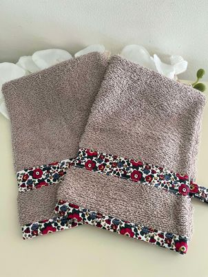 Lot de 2 gants de toilette