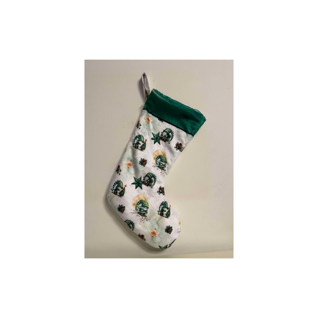 Chaussette de Noël petit lutin vert