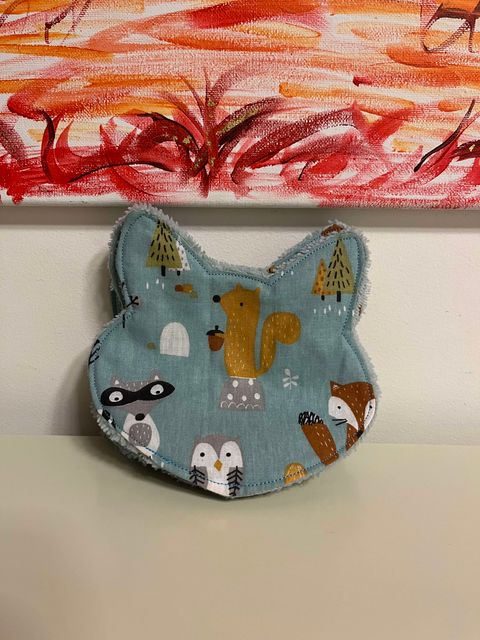 Lot de 6 lingettes tête de chat animaux de la forêt
