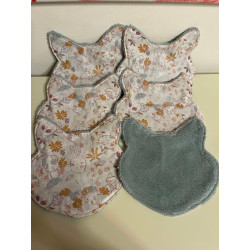 Lot de 6 lingettes tête de chat animaux